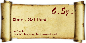 Obert Szilárd névjegykártya