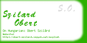 szilard obert business card